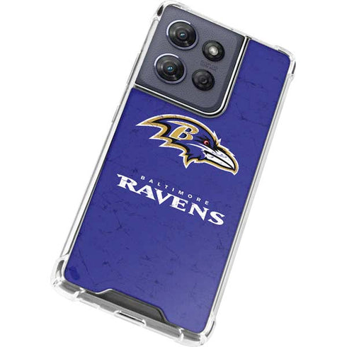 NFL Baltimore Ravens Distressed Moto G Power 5G (2025) Clear Case